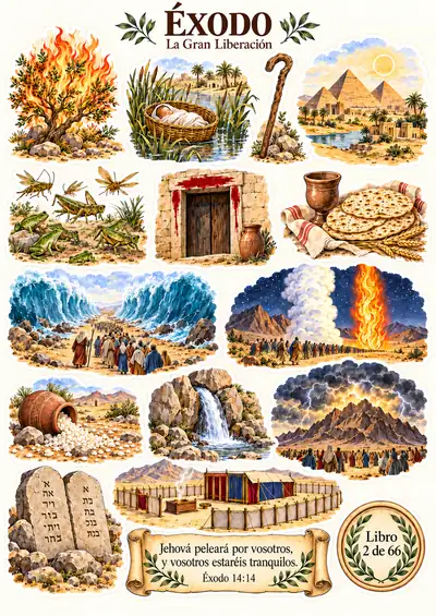 Hoja de stickers del libro de Éxodo